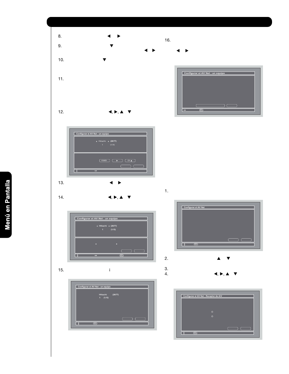 Configurar | Hitachi P50V701 User Manual | Page 156 / 186