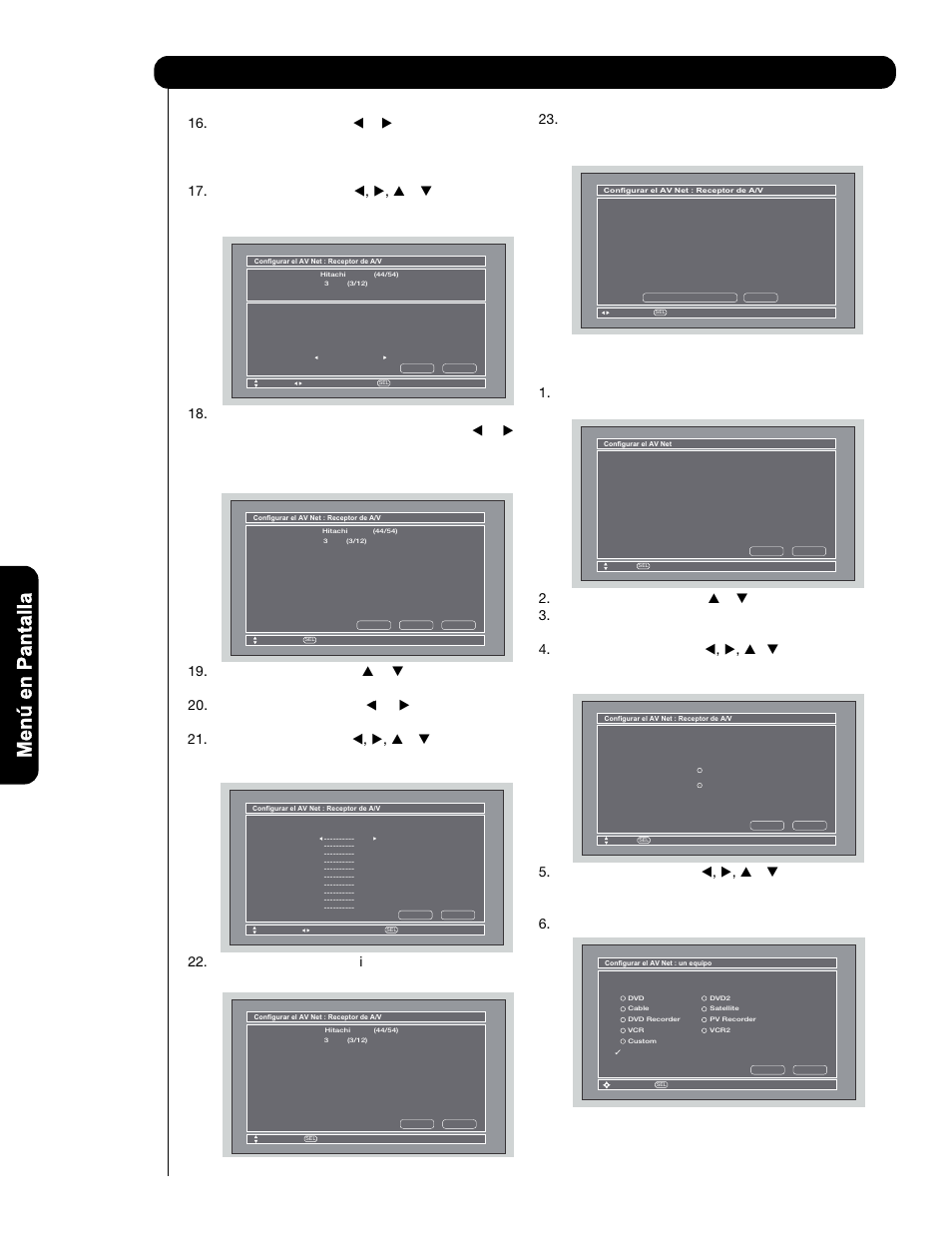 Configurar | Hitachi P50V701 User Manual | Page 158 / 186