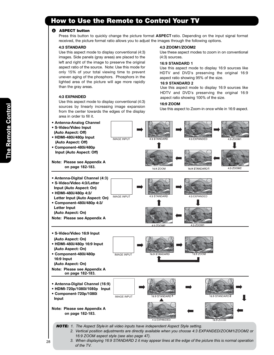 How to use the remote to control your tv | Hitachi P50V701 User Manual | Page 28 / 186