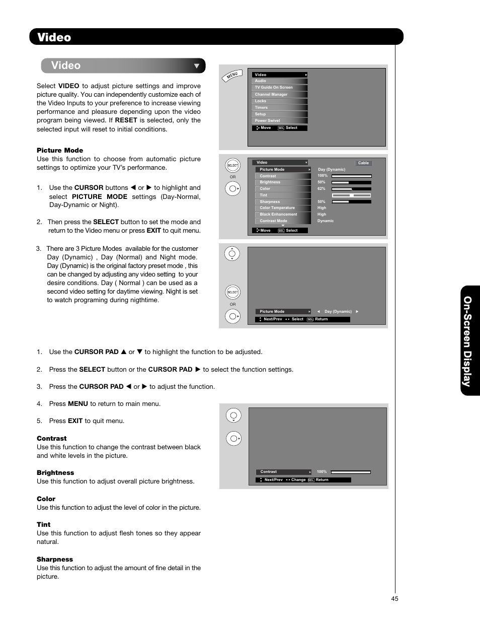 Video | Hitachi P50V701 User Manual | Page 45 / 186