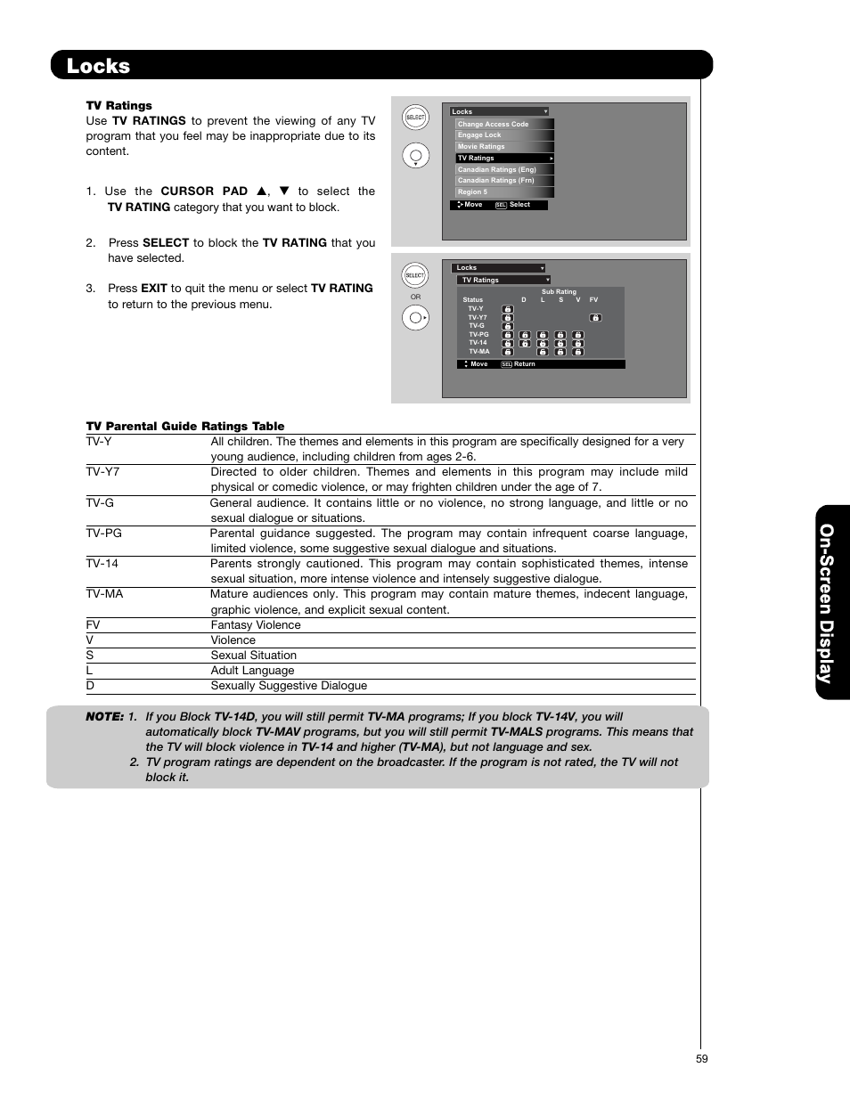 Locks | Hitachi P50V701 User Manual | Page 59 / 186