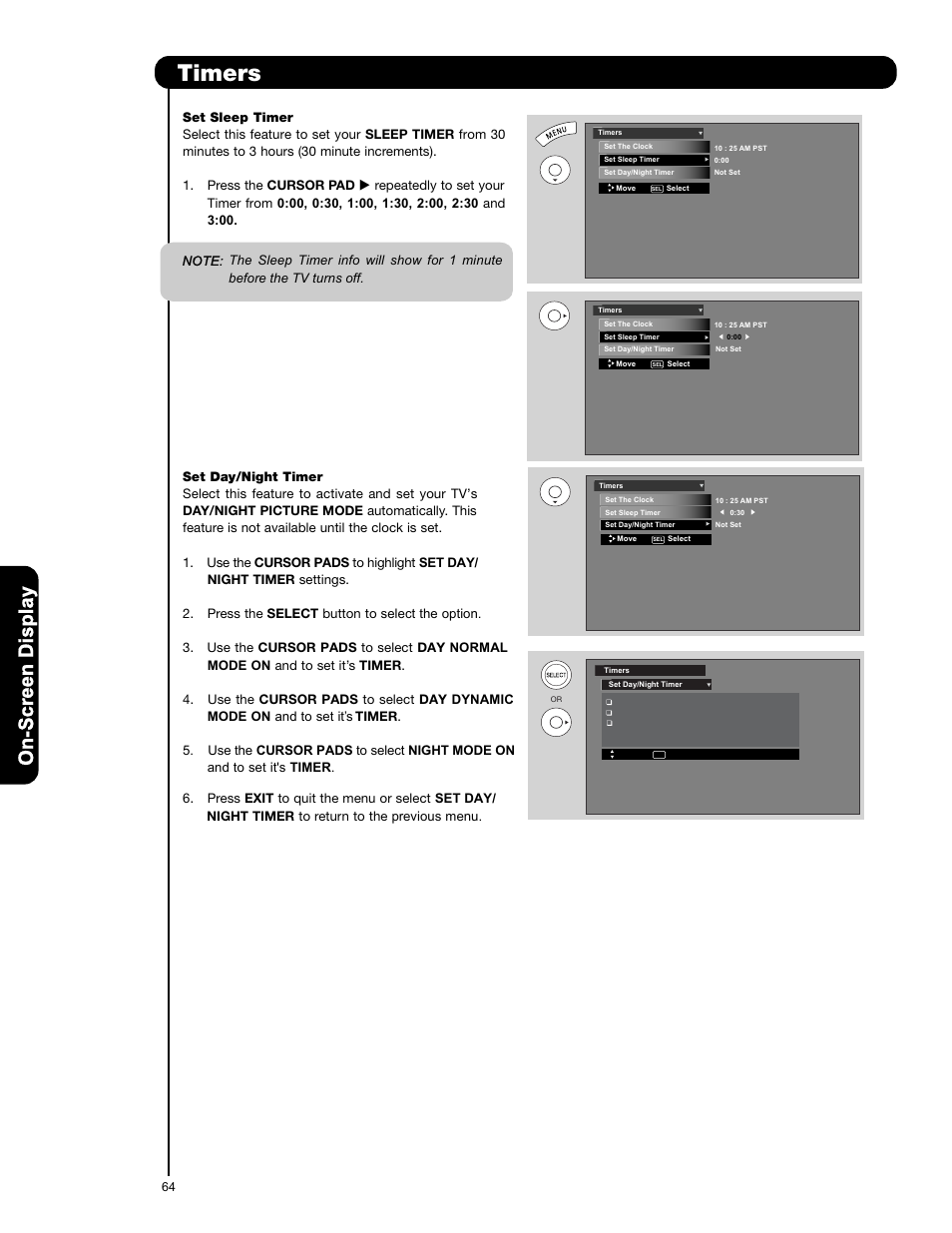 Timers | Hitachi P50V701 User Manual | Page 64 / 186