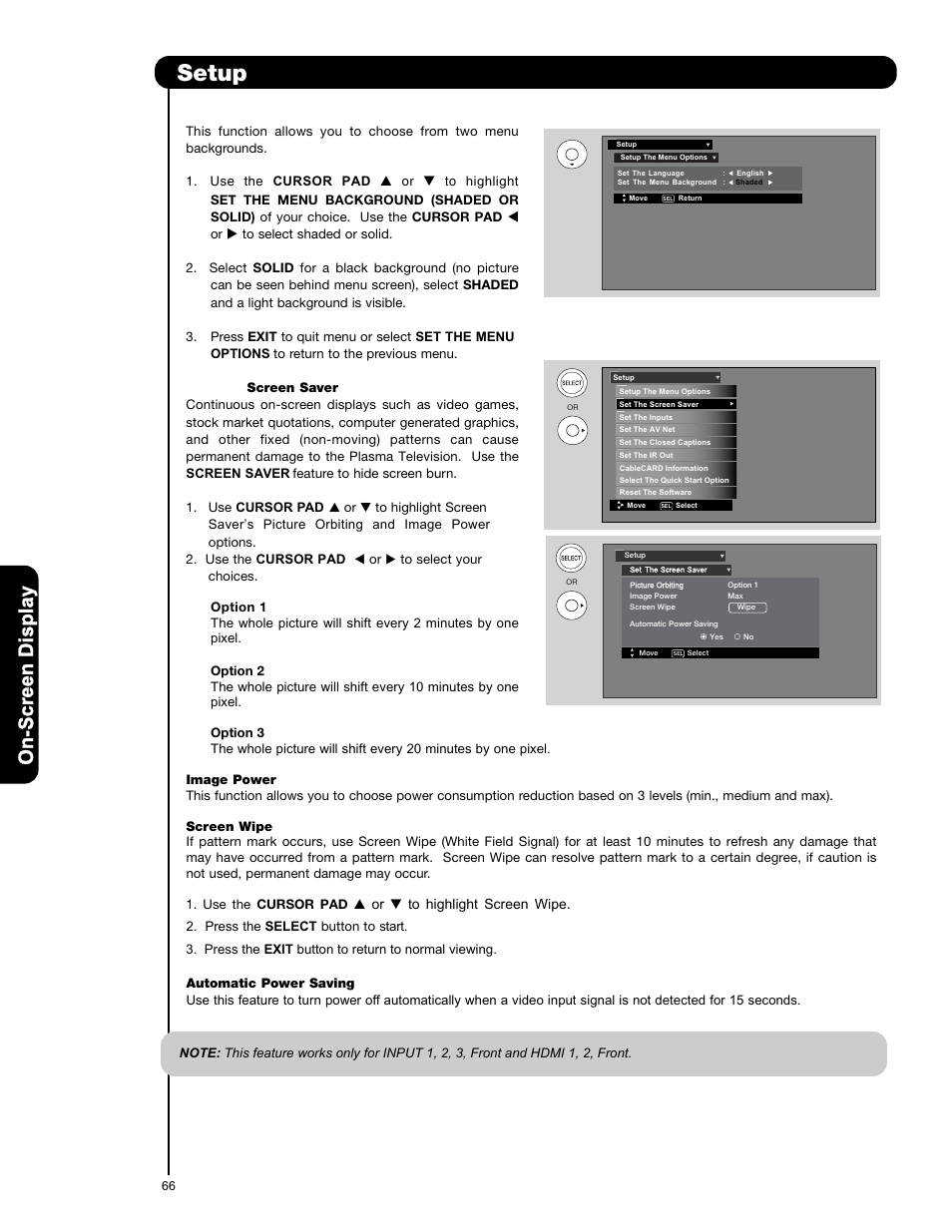 Setup | Hitachi P50V701 User Manual | Page 66 / 186