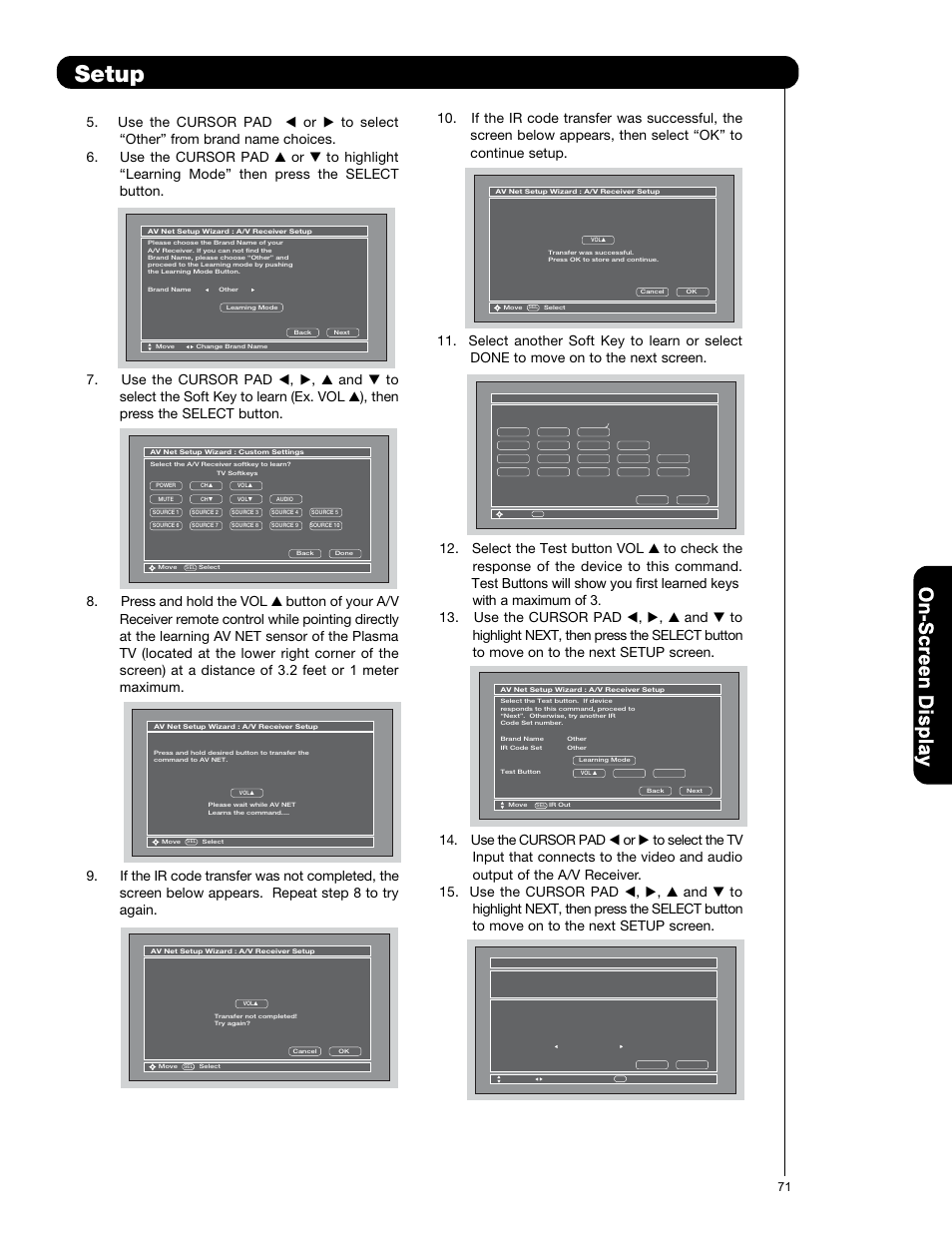 Setup | Hitachi P50V701 User Manual | Page 71 / 186