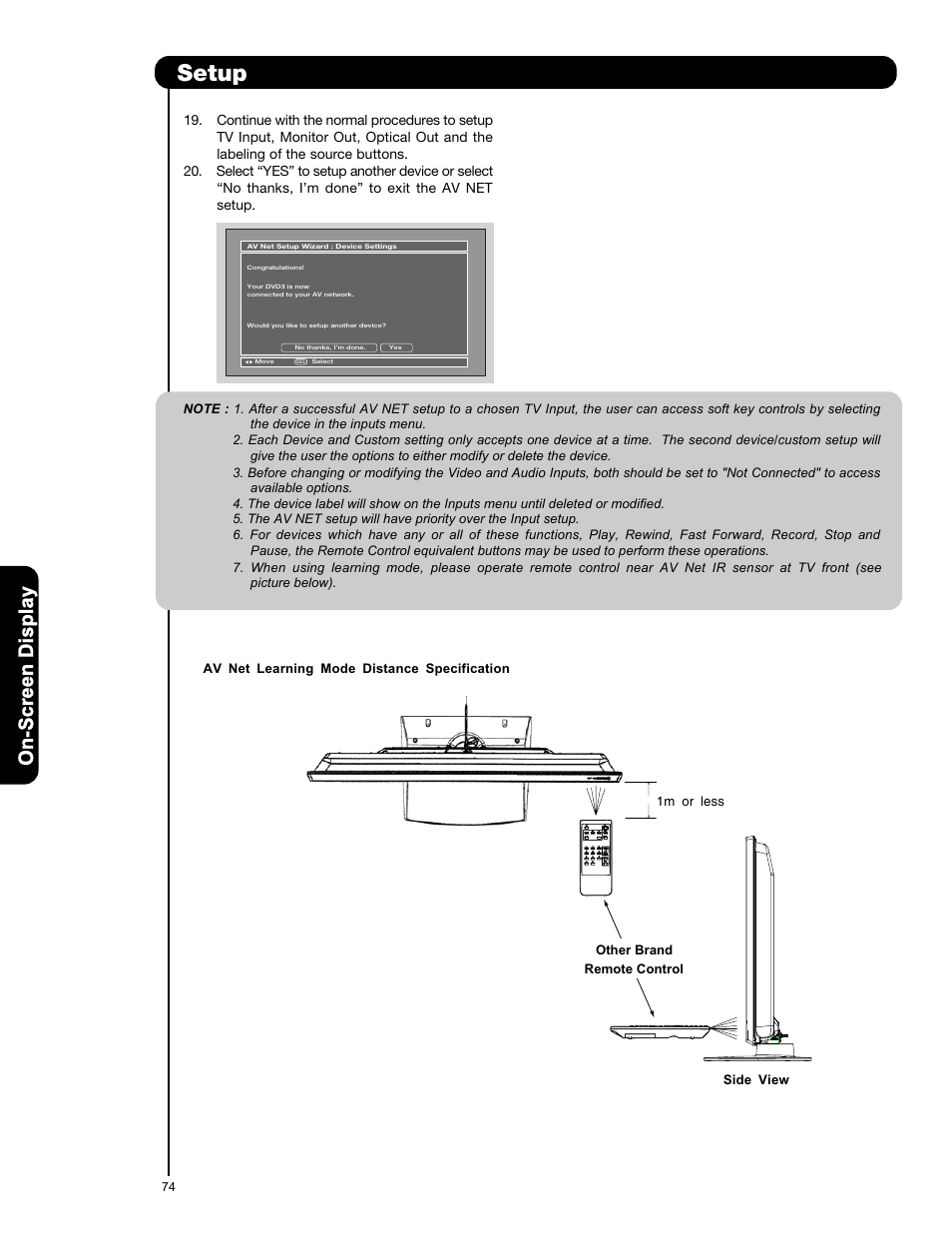 Setup | Hitachi P50V701 User Manual | Page 74 / 186