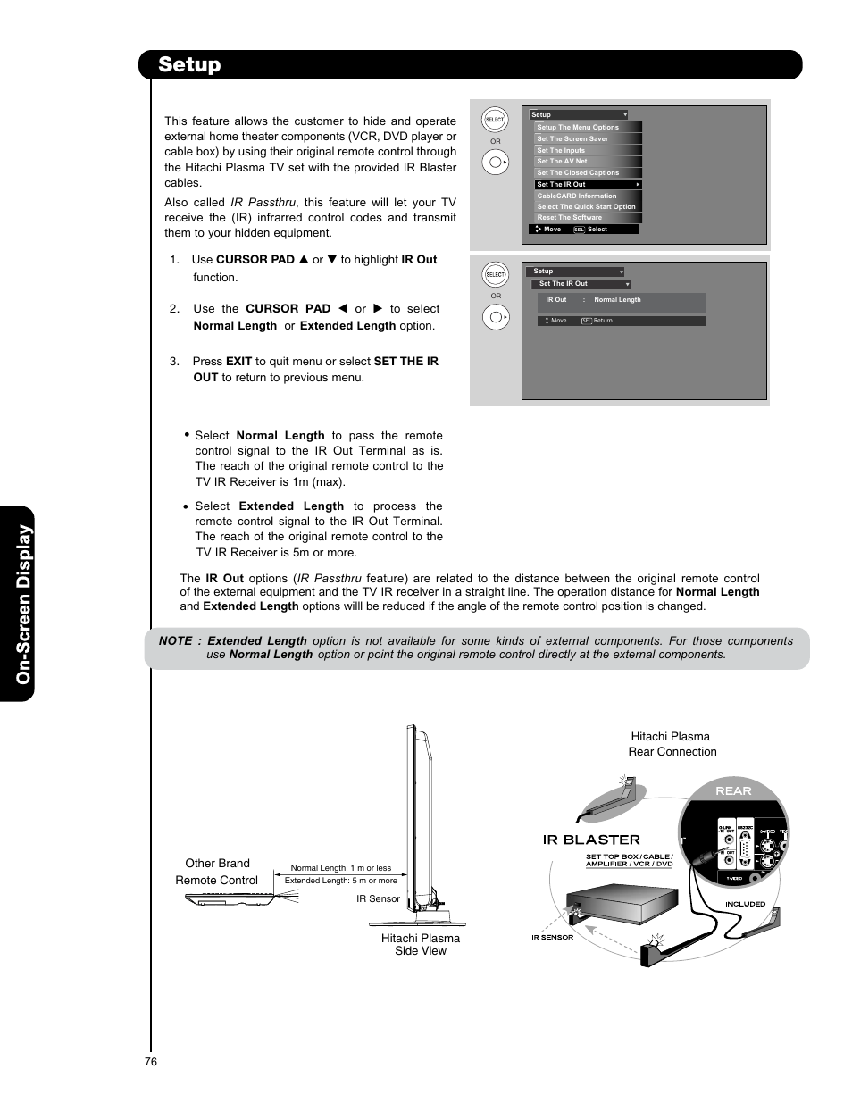 Setup | Hitachi P50V701 User Manual | Page 76 / 186