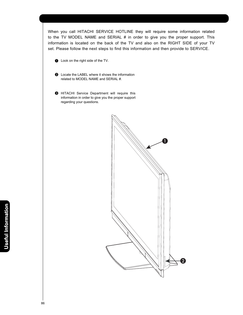 Service information | Hitachi P50V701 User Manual | Page 86 / 186