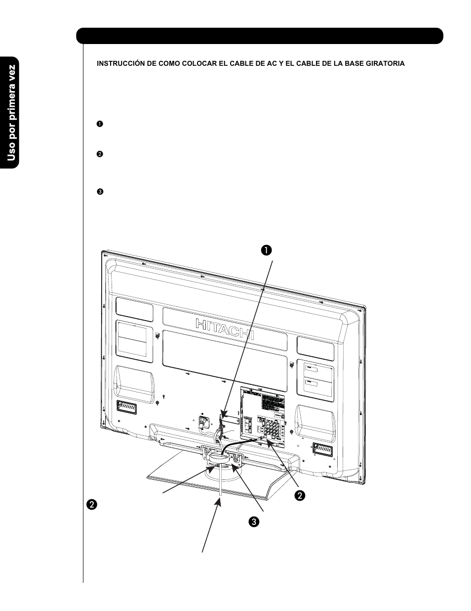 Cómo colocar su nuevo televisor de plasma hitachi | Hitachi P50V701 User Manual | Page 92 / 186