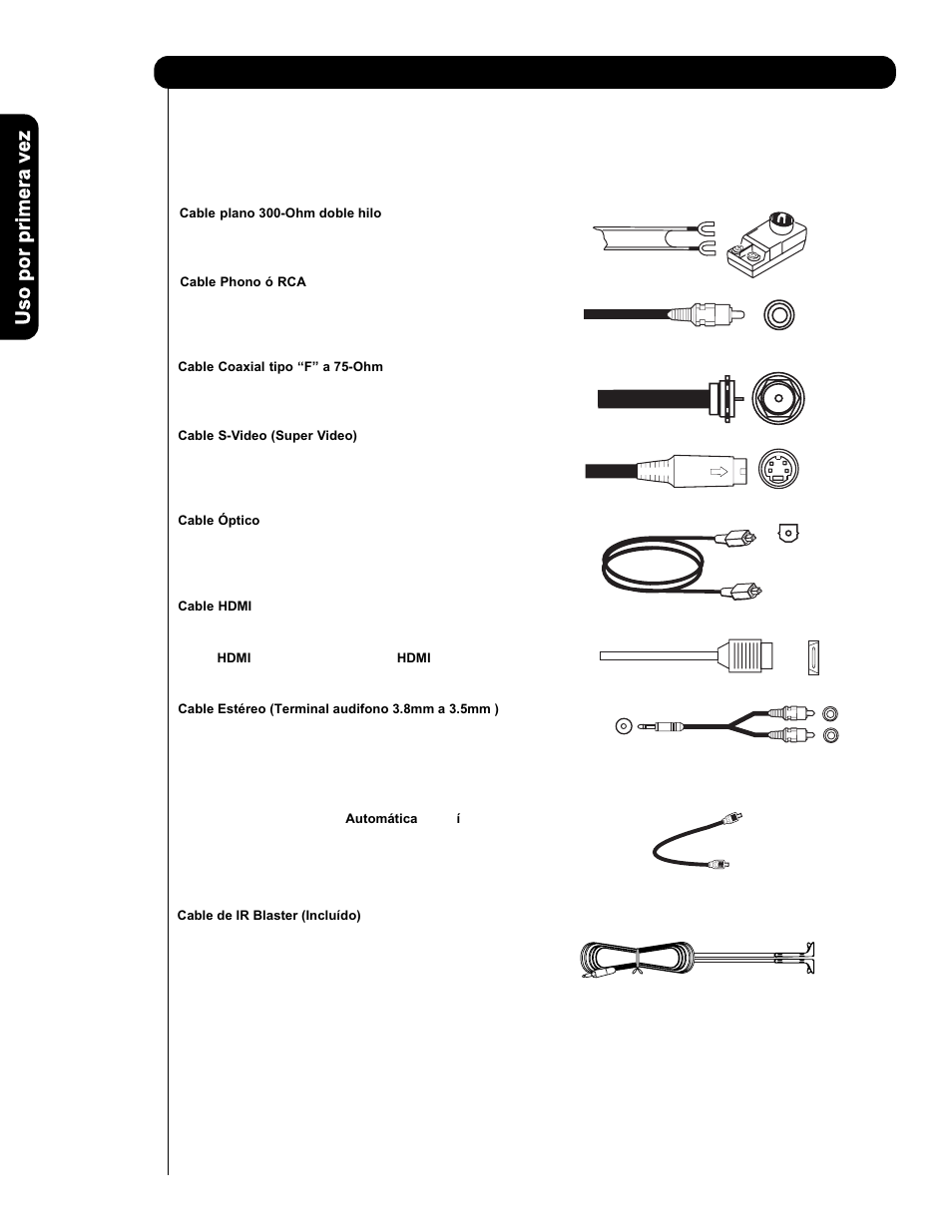 Cables y conectores | Hitachi P50V701 User Manual | Page 96 / 186