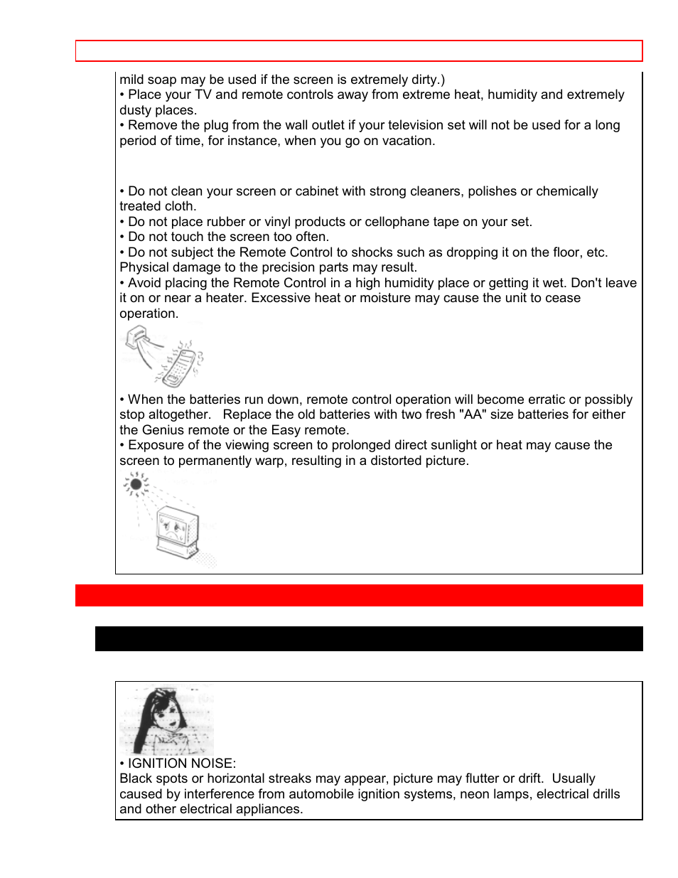 Troubleshooting, Reception problems (external to the tv) | Hitachi 46EX3B User Manual | Page 35 / 38