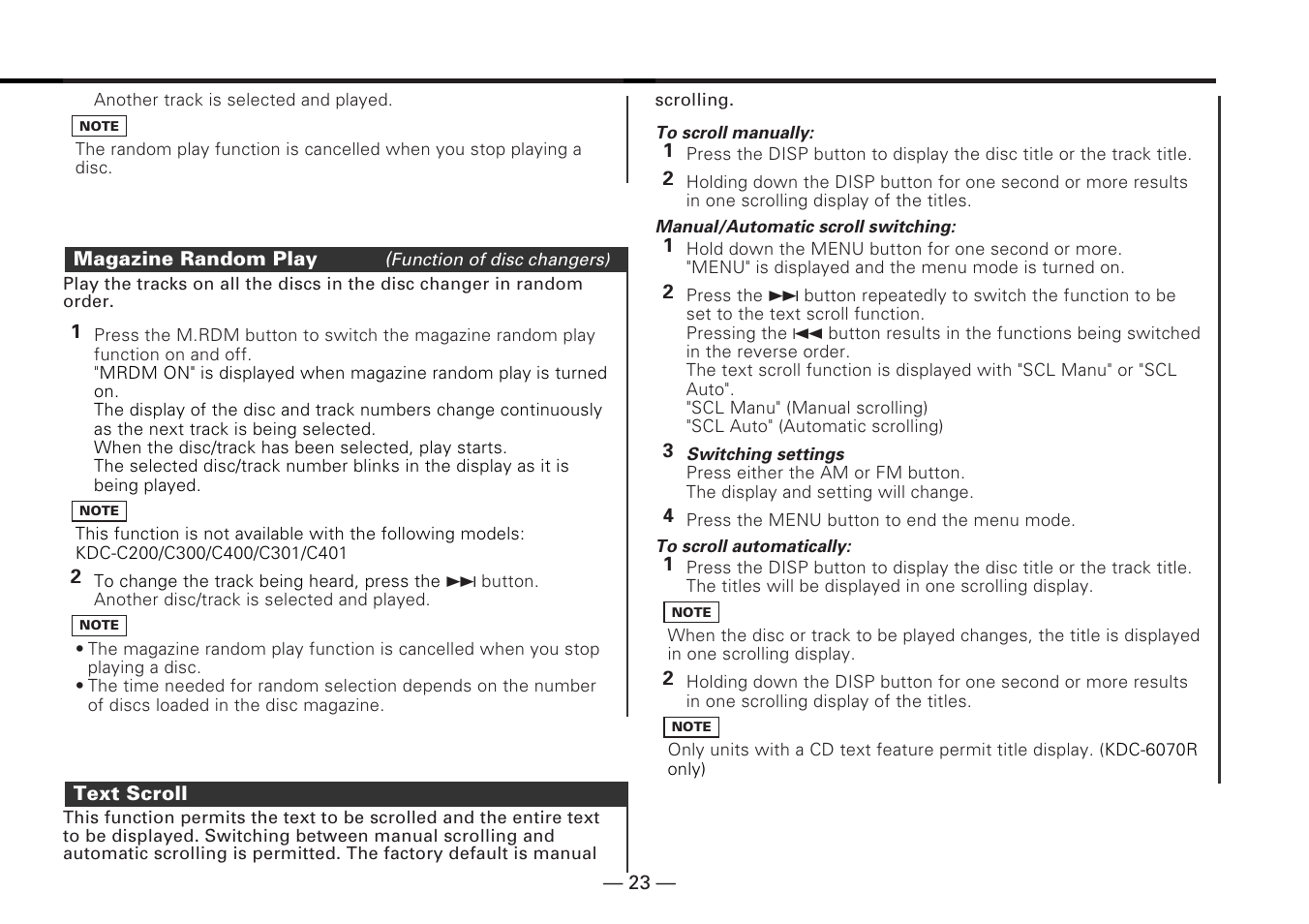 Kenwood KDC-5070R User Manual | Page 23 / 116