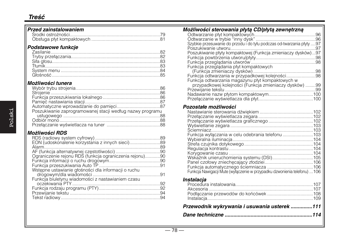 Treść | Kenwood KDC-5070R User Manual | Page 78 / 116