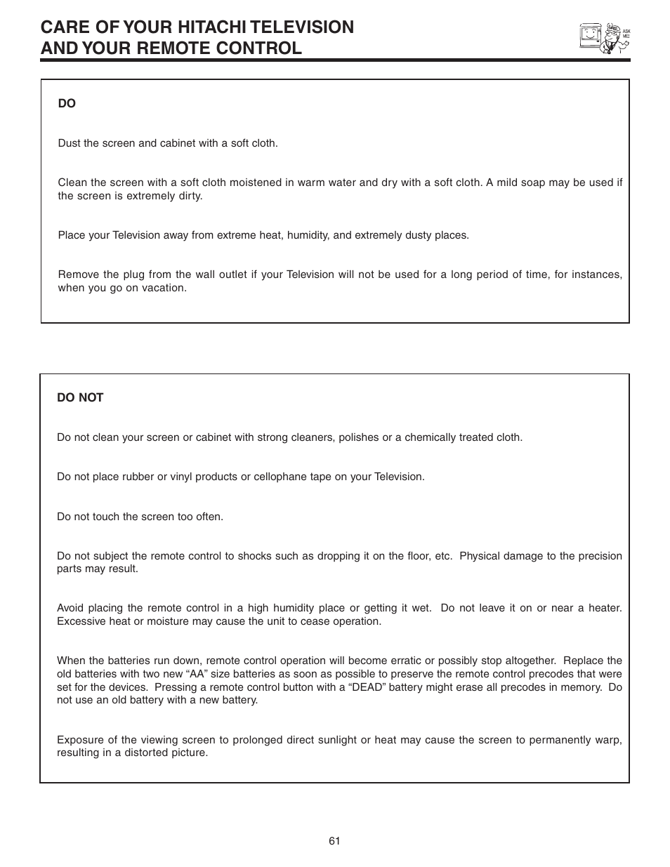 Hitachi 50C10 User Manual | Page 61 / 72