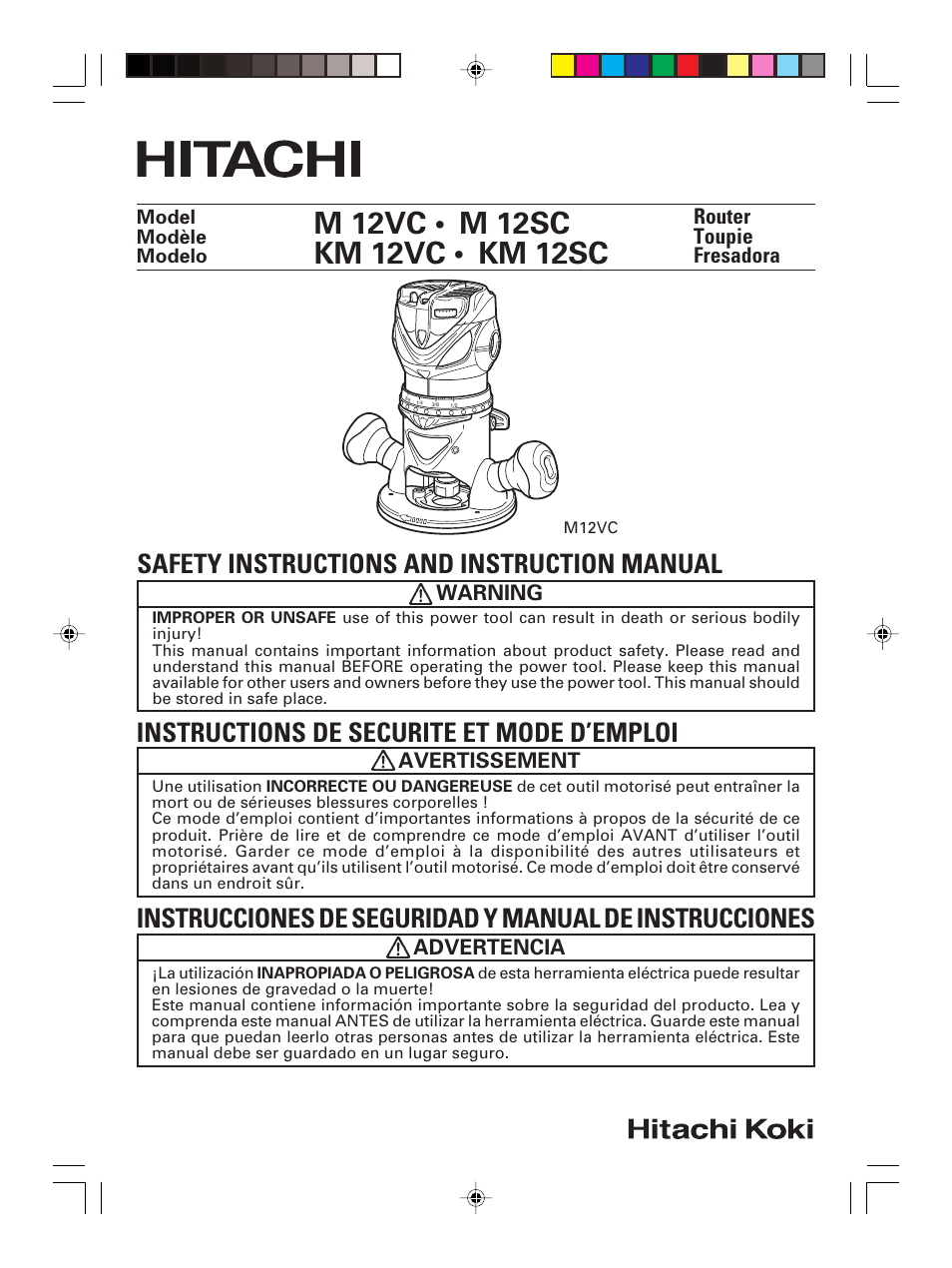 Hitachi M 12SC User Manual | 68 pages