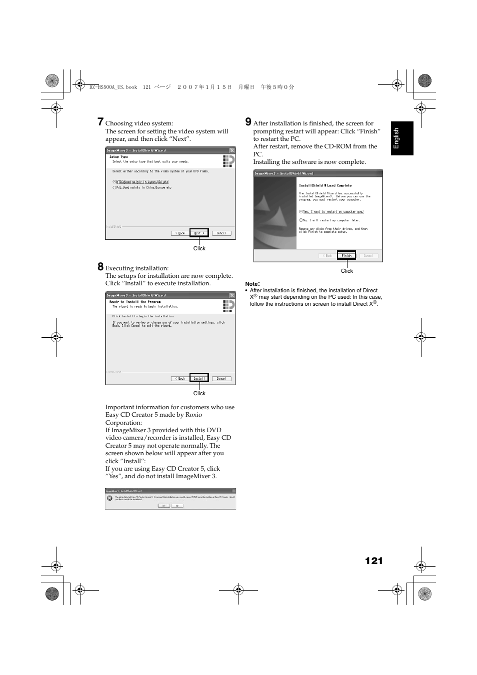 Hitachi DZ-HS500A User Manual | Page 121 / 169