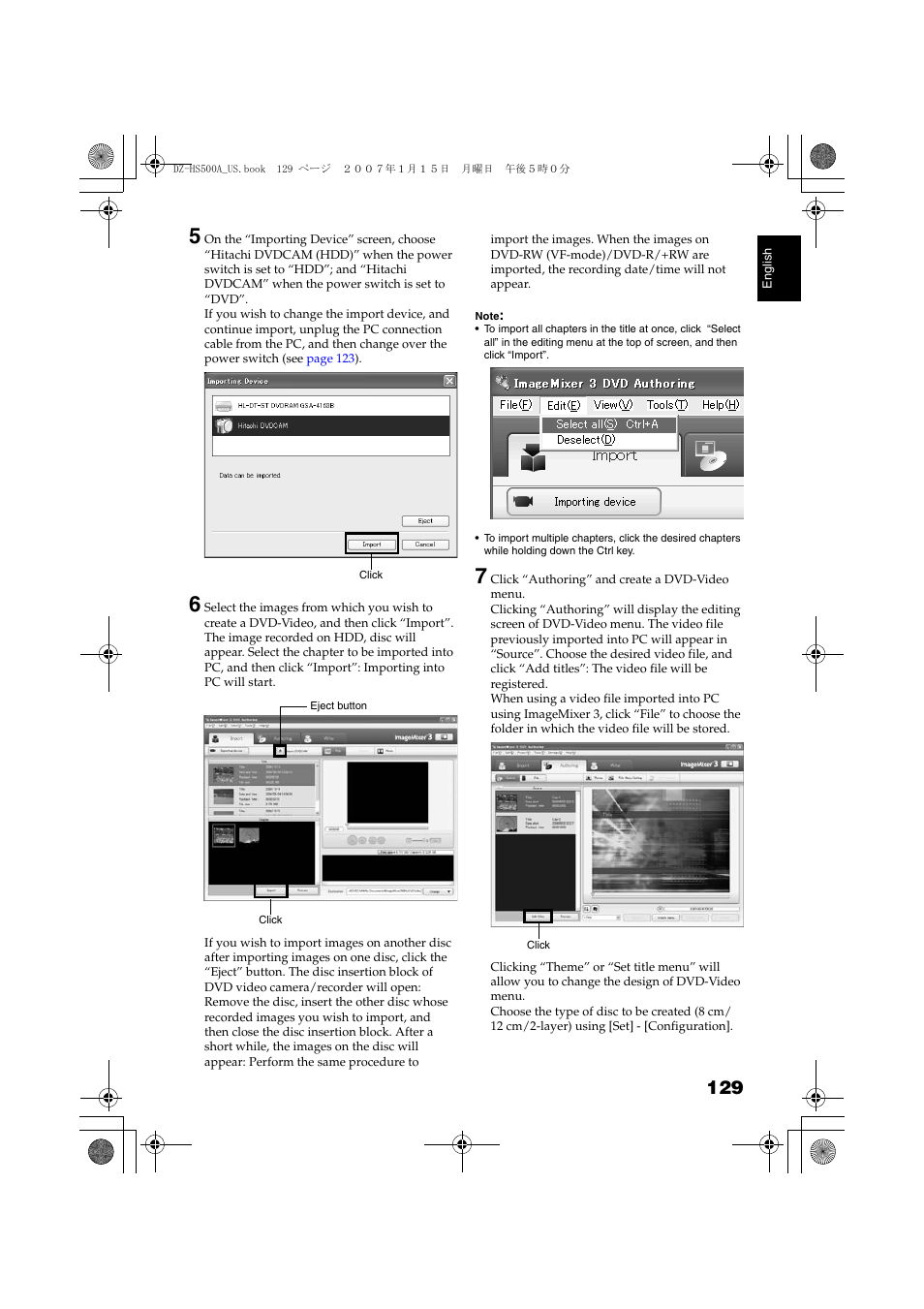 Hitachi DZ-HS500A User Manual | Page 129 / 169
