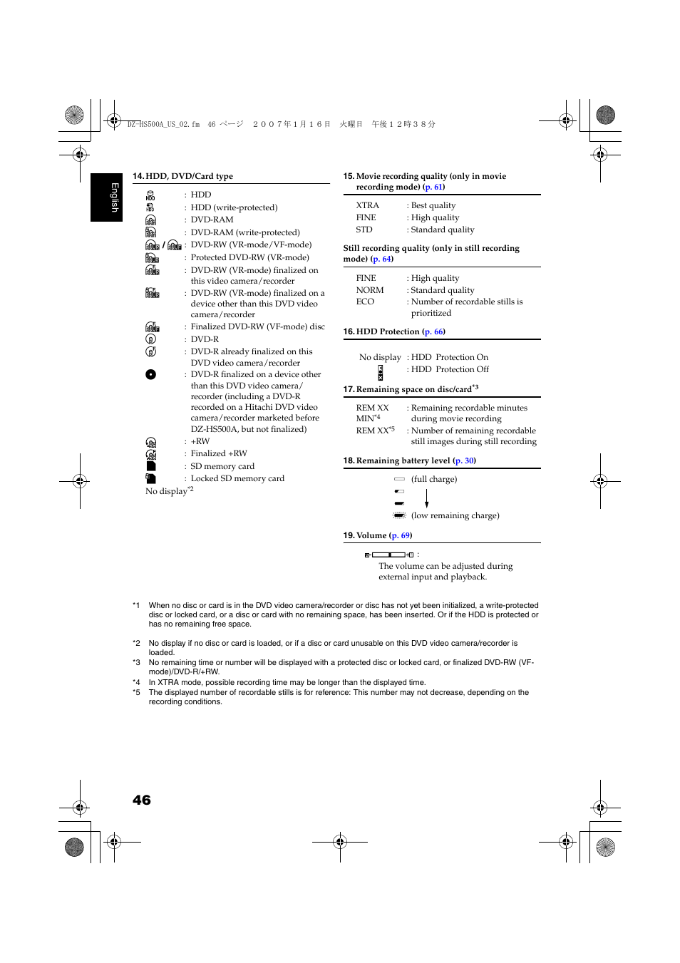 Hitachi DZ-HS500A User Manual | Page 46 / 169