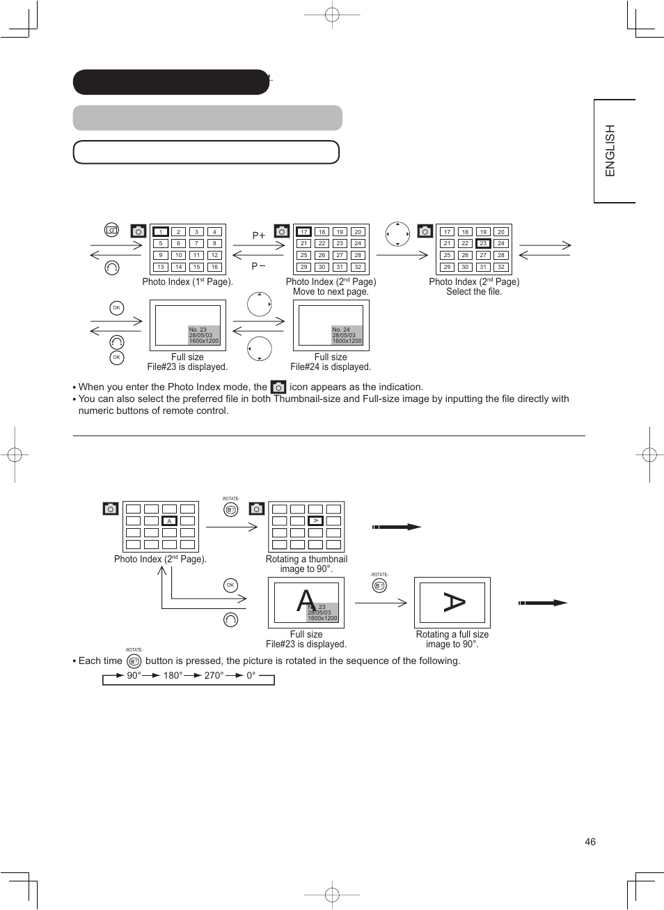 English, Rotation function | Hitachi 37LD8800TA User Manual | Page 47 / 62