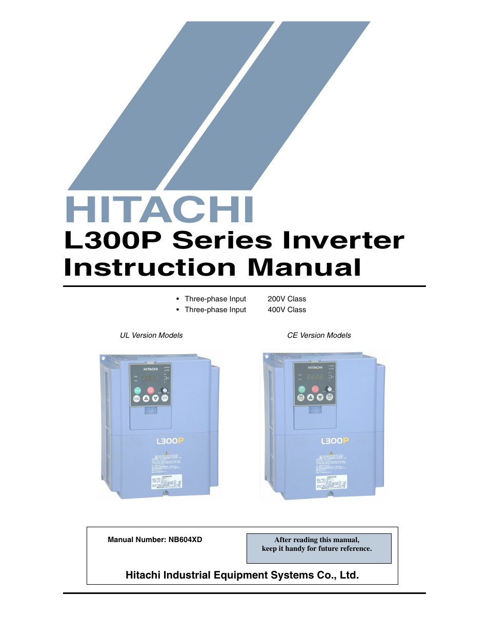 Hitachi L300P User Manual | 264 pages