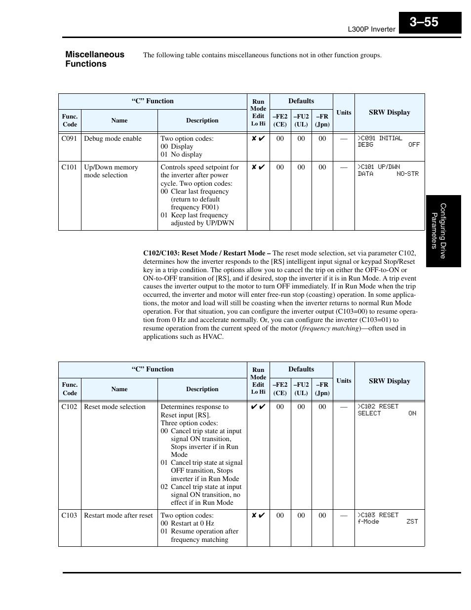 Miscellaneous functions | Hitachi L300P User Manual | Page 124 / 264