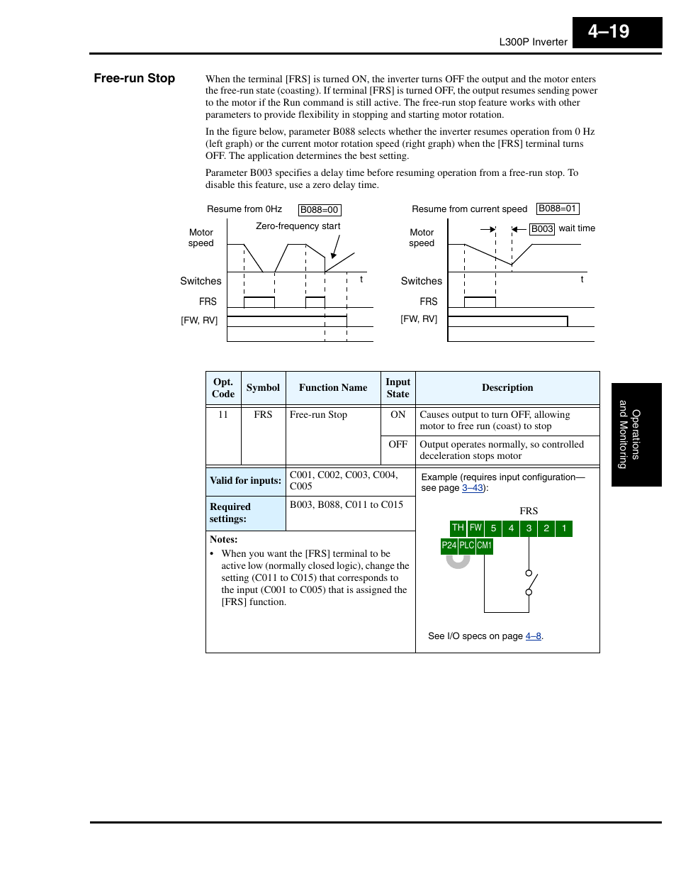 Free-run stop | Hitachi L300P User Manual | Page 149 / 264