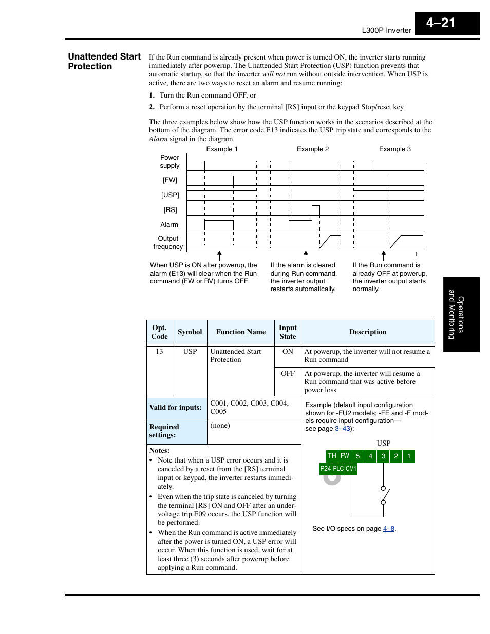 Unattended start protection | Hitachi L300P User Manual | Page 151 / 264