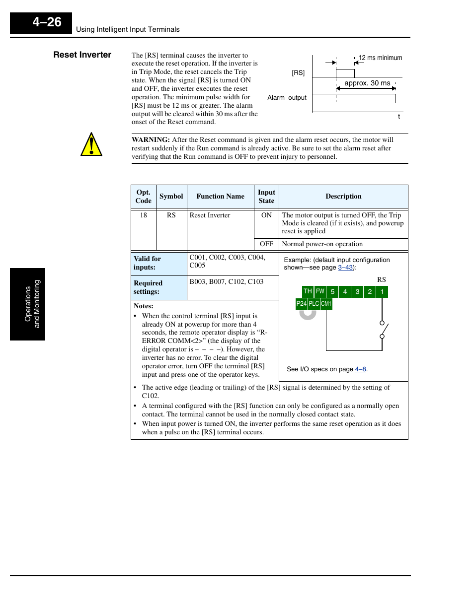 Reset inverter | Hitachi L300P User Manual | Page 156 / 264