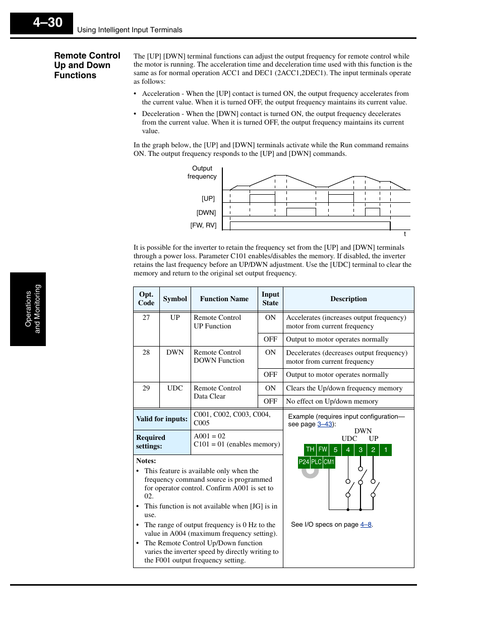 Remote control up and down functions | Hitachi L300P User Manual | Page 160 / 264