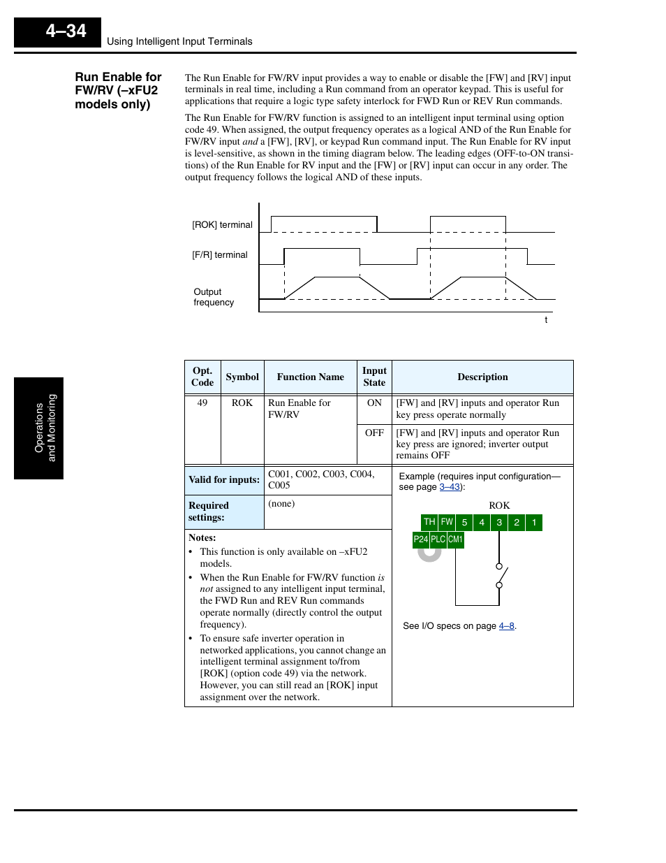 Run enable for fw/rv (-xfu2 models only) | Hitachi L300P User Manual | Page 164 / 264