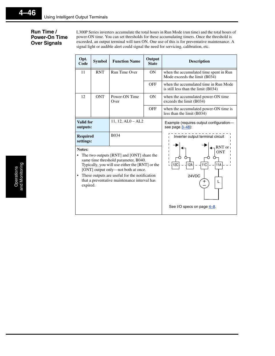 Run time / power-on time over signals | Hitachi L300P User Manual | Page 176 / 264