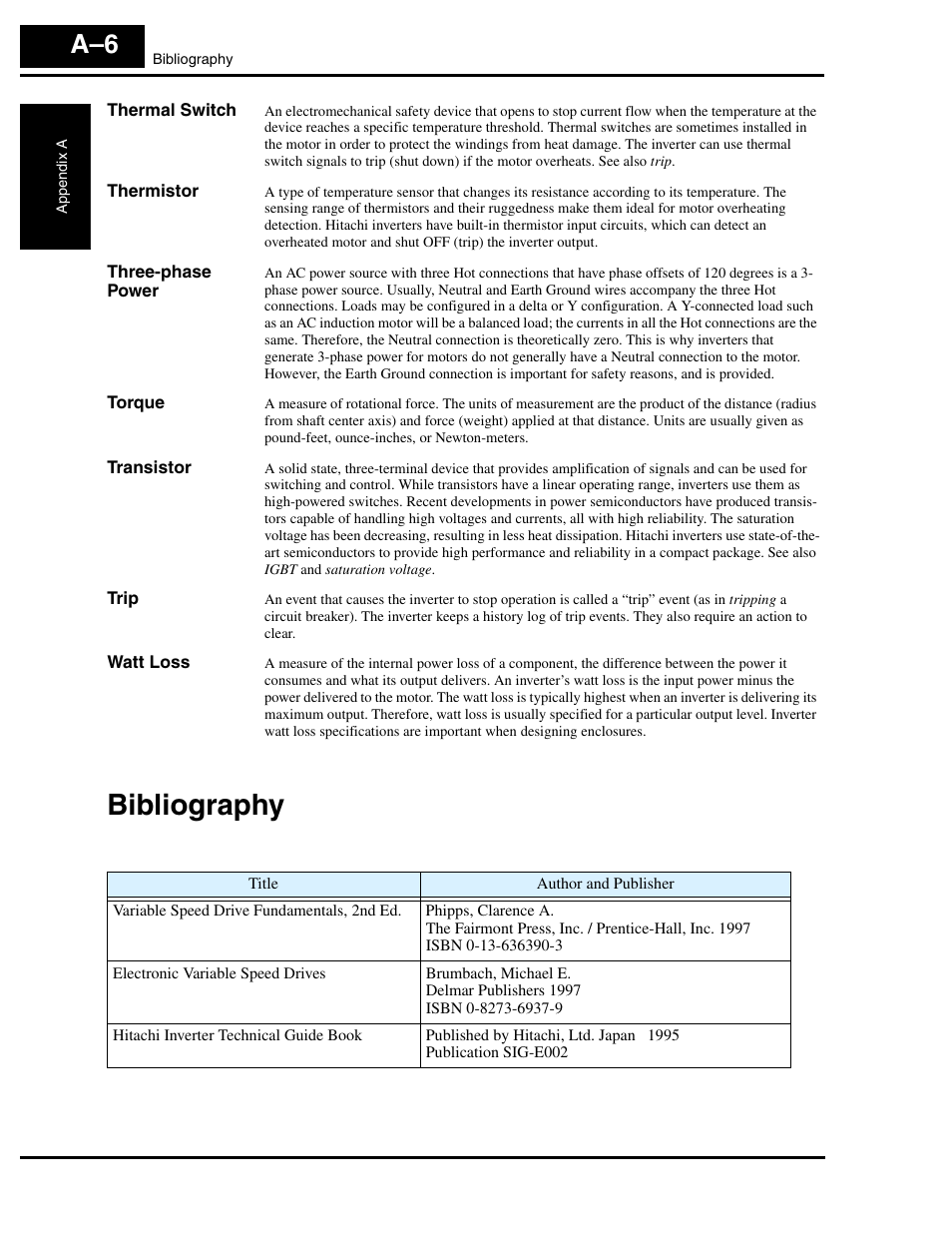 Bibliography, Bibliography a–6 | Hitachi L300P User Manual | Page 226 / 264