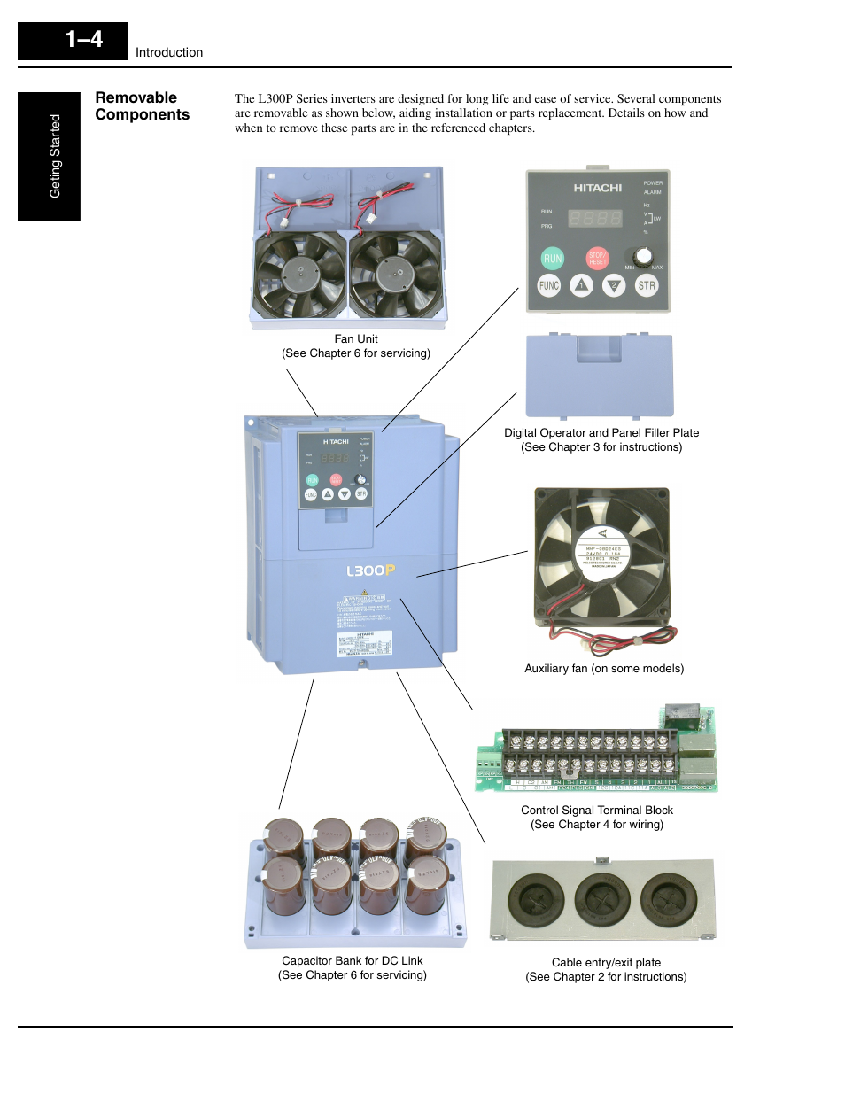 Removable components | Hitachi L300P User Manual | Page 23 / 264