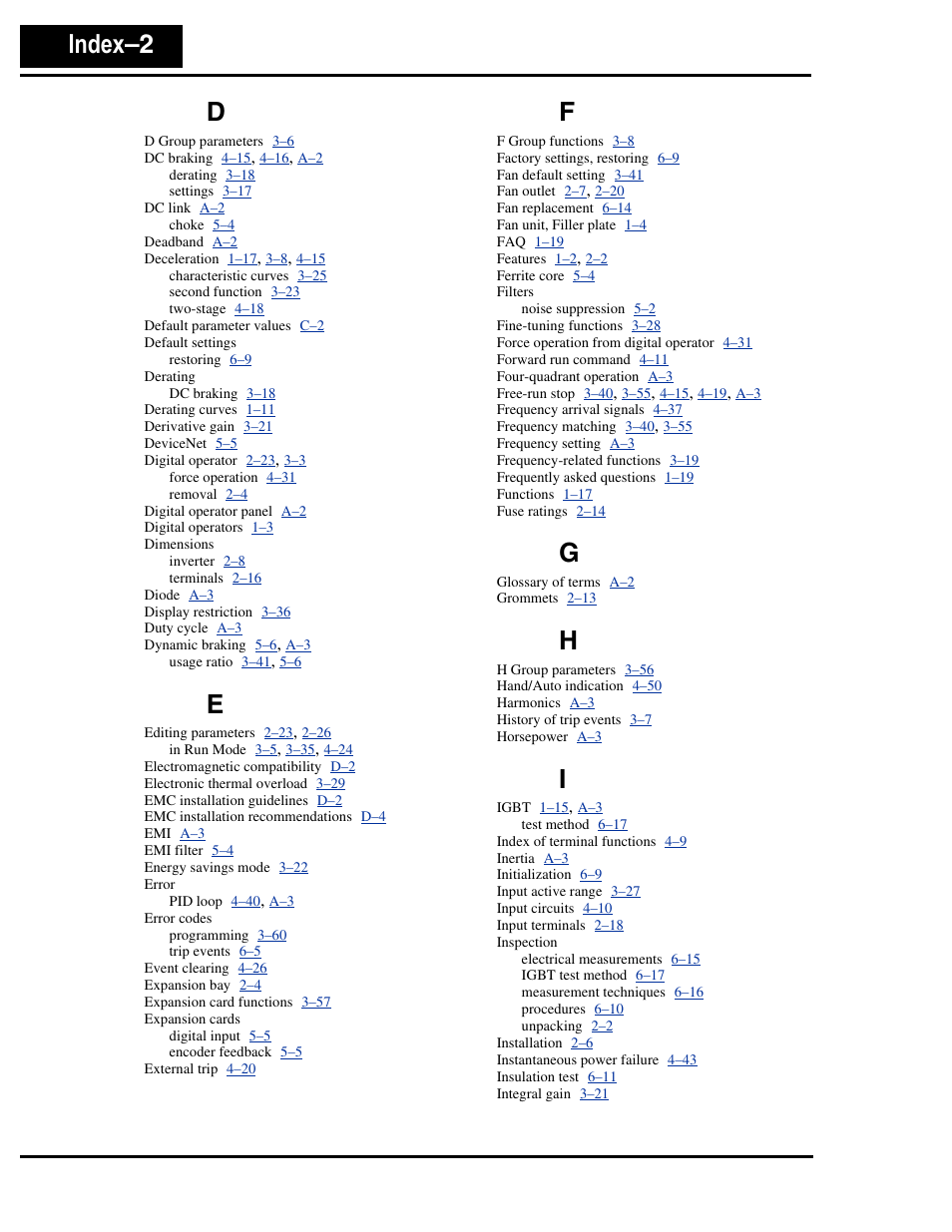 Index–2 d | Hitachi L300P User Manual | Page 261 / 264