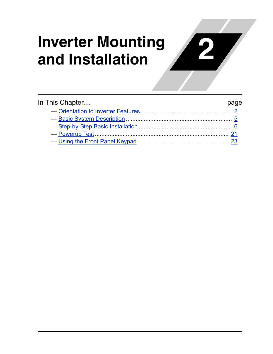 Inverter mounting and installation, Chapter 2: inverter mounting and installation | Hitachi L300P User Manual | Page 40 / 264