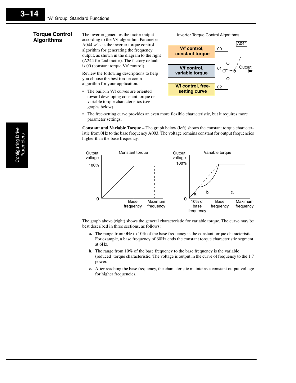 Torque control algorithms, Torque control | Hitachi L300P User Manual | Page 83 / 264