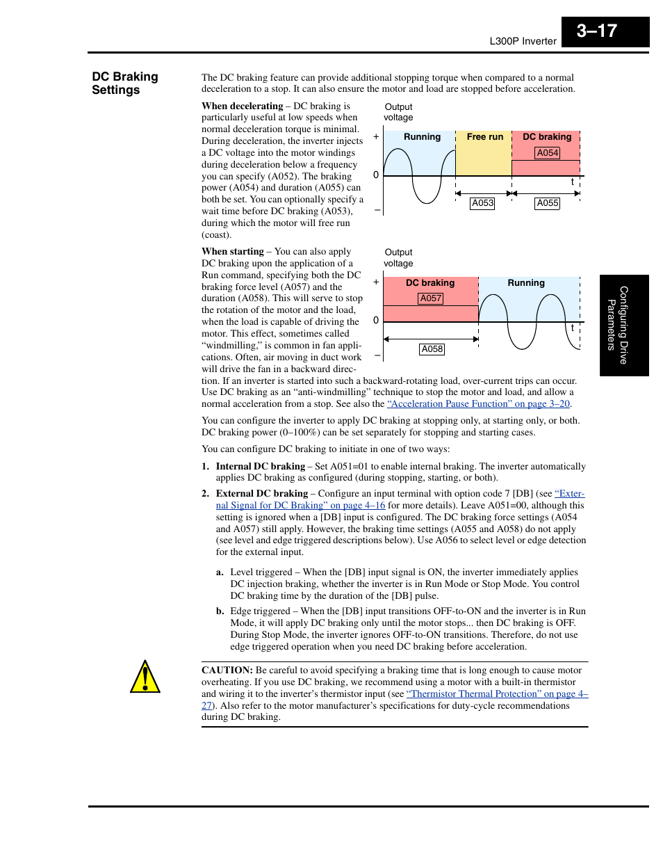Dc braking settings | Hitachi L300P User Manual | Page 86 / 264