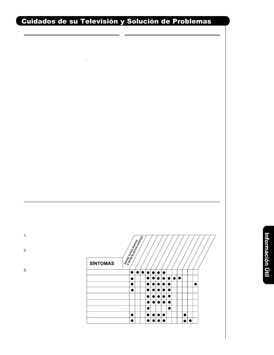 Cuidados de su televisión y solución de problemas, Síntomas | Hitachi P50H401 User Manual | Page 119 / 144