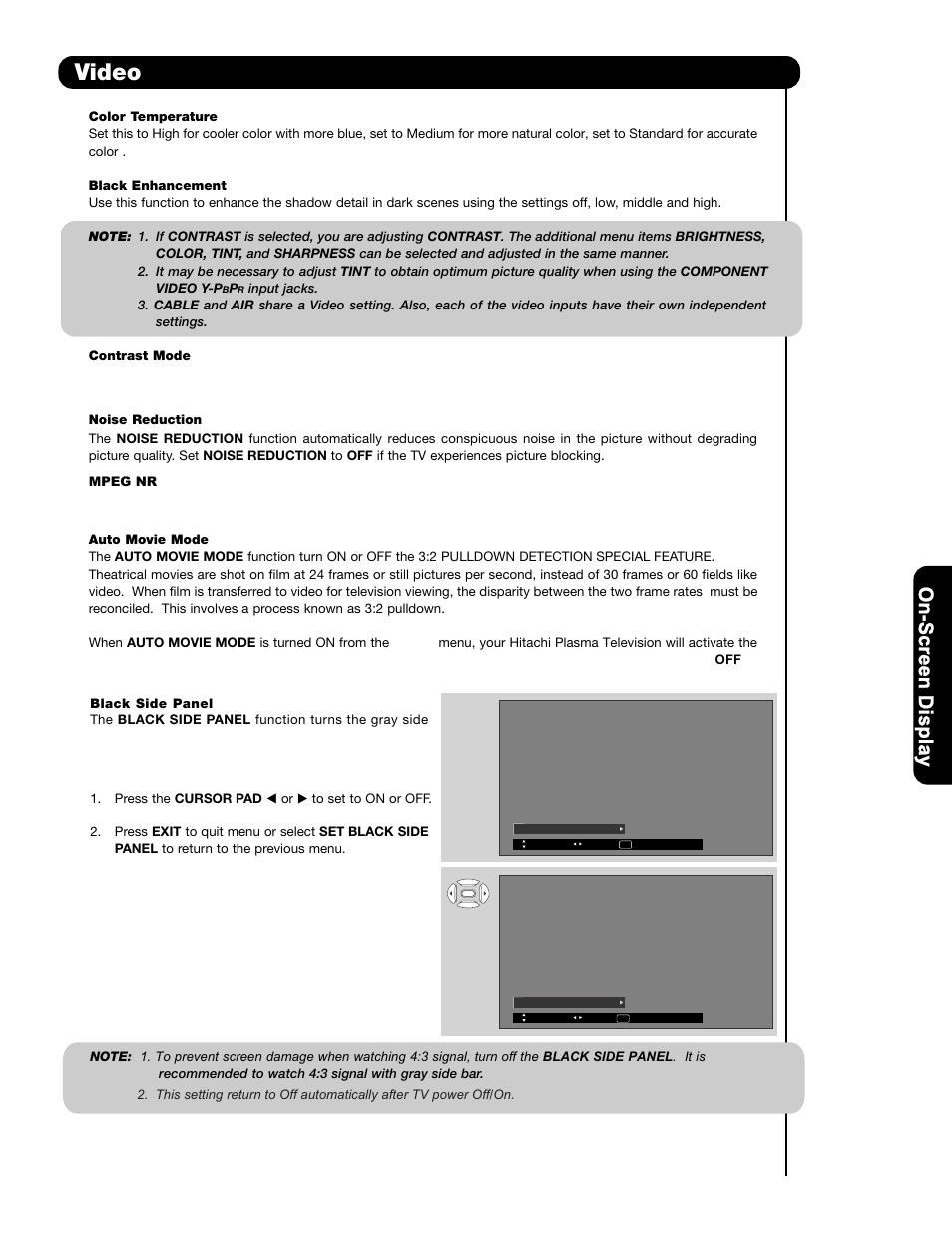 Video | Hitachi P50H401 User Manual | Page 35 / 144