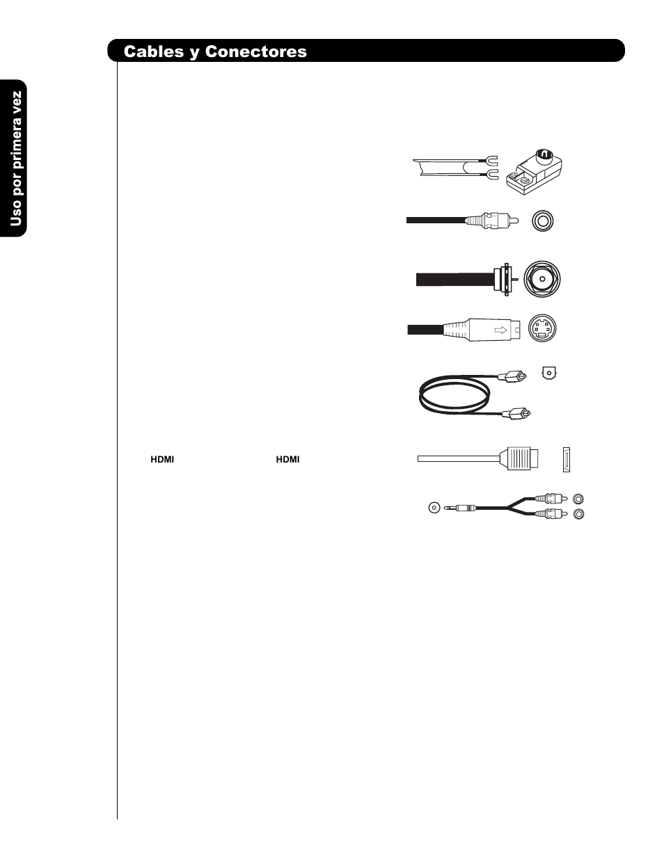 Cables y conectores | Hitachi P50H401 User Manual | Page 74 / 144