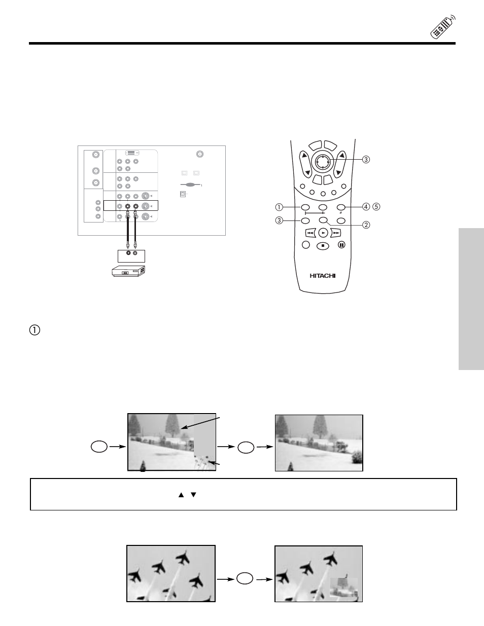 Picture-in-picture (pip), The remote control, Main picture sub picture | Hitachi 51S700 User Manual | Page 31 / 80