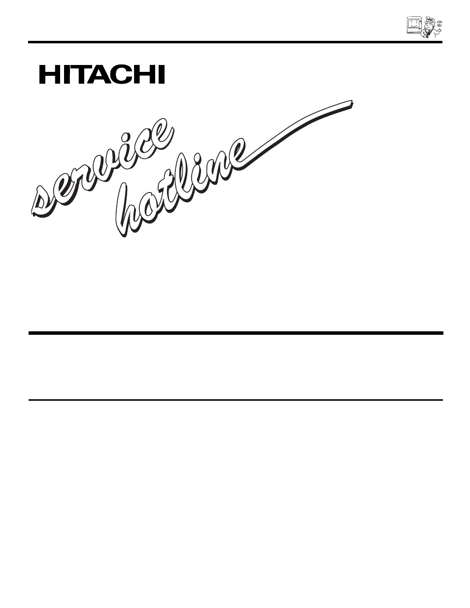 800 hitachi, Dial toll free | Hitachi 51S700 User Manual | Page 77 / 80