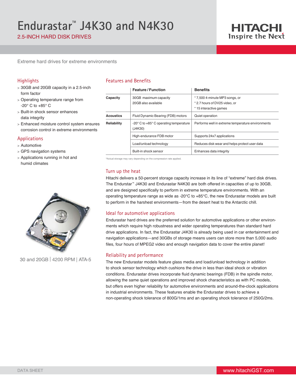 Hitachi J4K30 User Manual | 2 pages