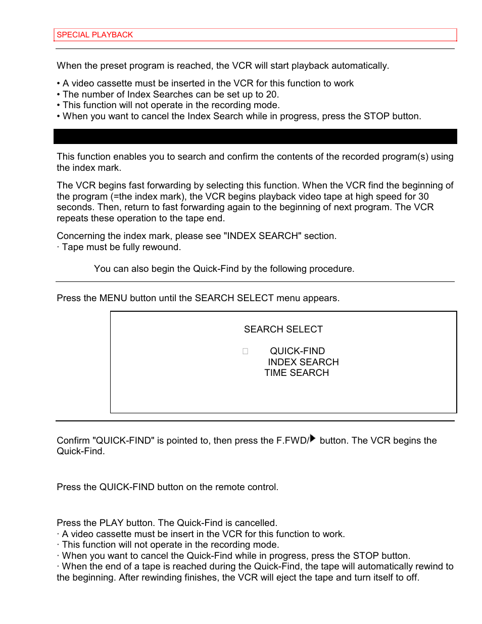 Quick-find | Hitachi VT-MX4430A User Manual | Page 37 / 68