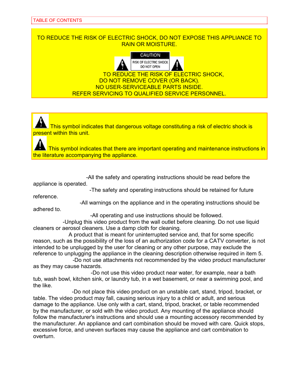 Important safeguards | Hitachi VT-MX4430A User Manual | Page 4 / 68