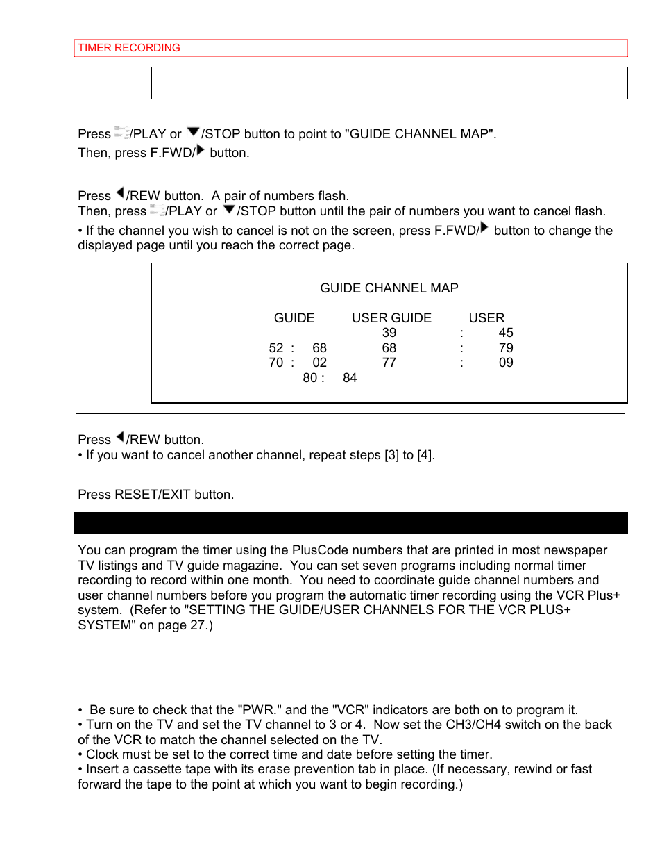Timer recording using the vcr plus+ system | Hitachi VT-MX4430A User Manual | Page 55 / 68