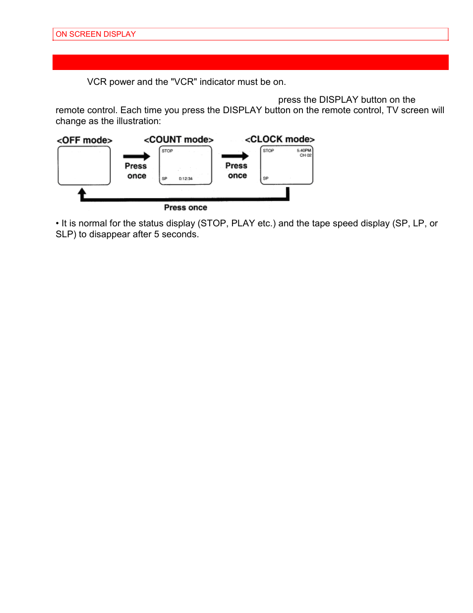 On screen display | Hitachi VT-MX4430A User Manual | Page 61 / 68