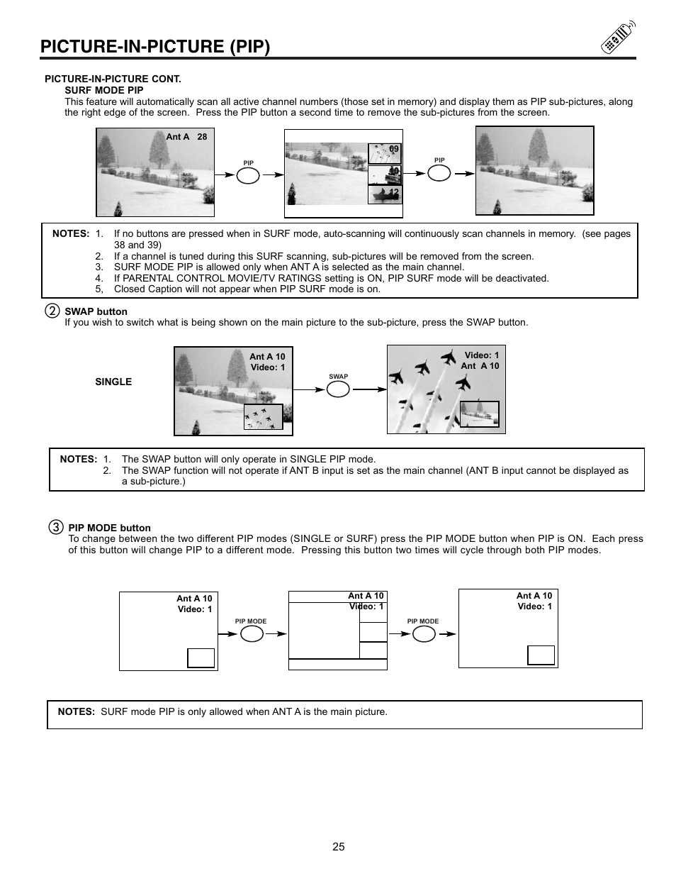 Picture-in-picture (pip) | Hitachi 53UDX10B User Manual | Page 25 / 68