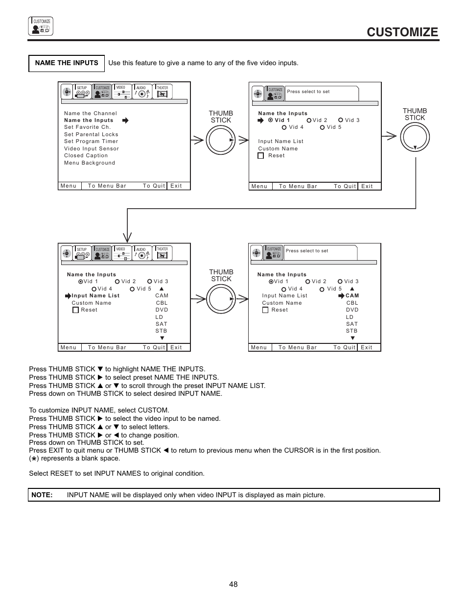 Customize | Hitachi 53UDX10B User Manual | Page 48 / 68