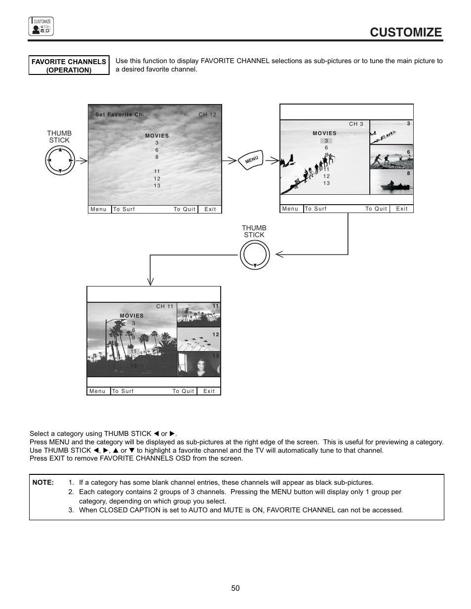 Customize | Hitachi 53UDX10B User Manual | Page 50 / 68