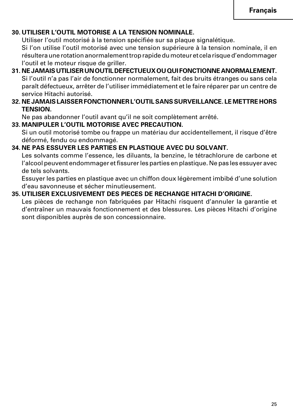 Hitachi DH 38YE User Manual | Page 25 / 64